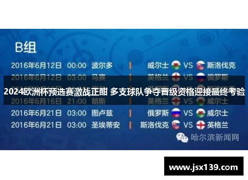 2024欧洲杯预选赛激战正酣 多支球队争夺晋级资格迎接最终考验